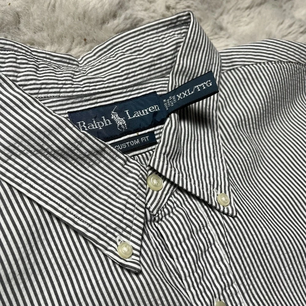Polo Ralph Lauren Men's Striped‎ Cotton Button-Down Shirt Pony Logo XXL